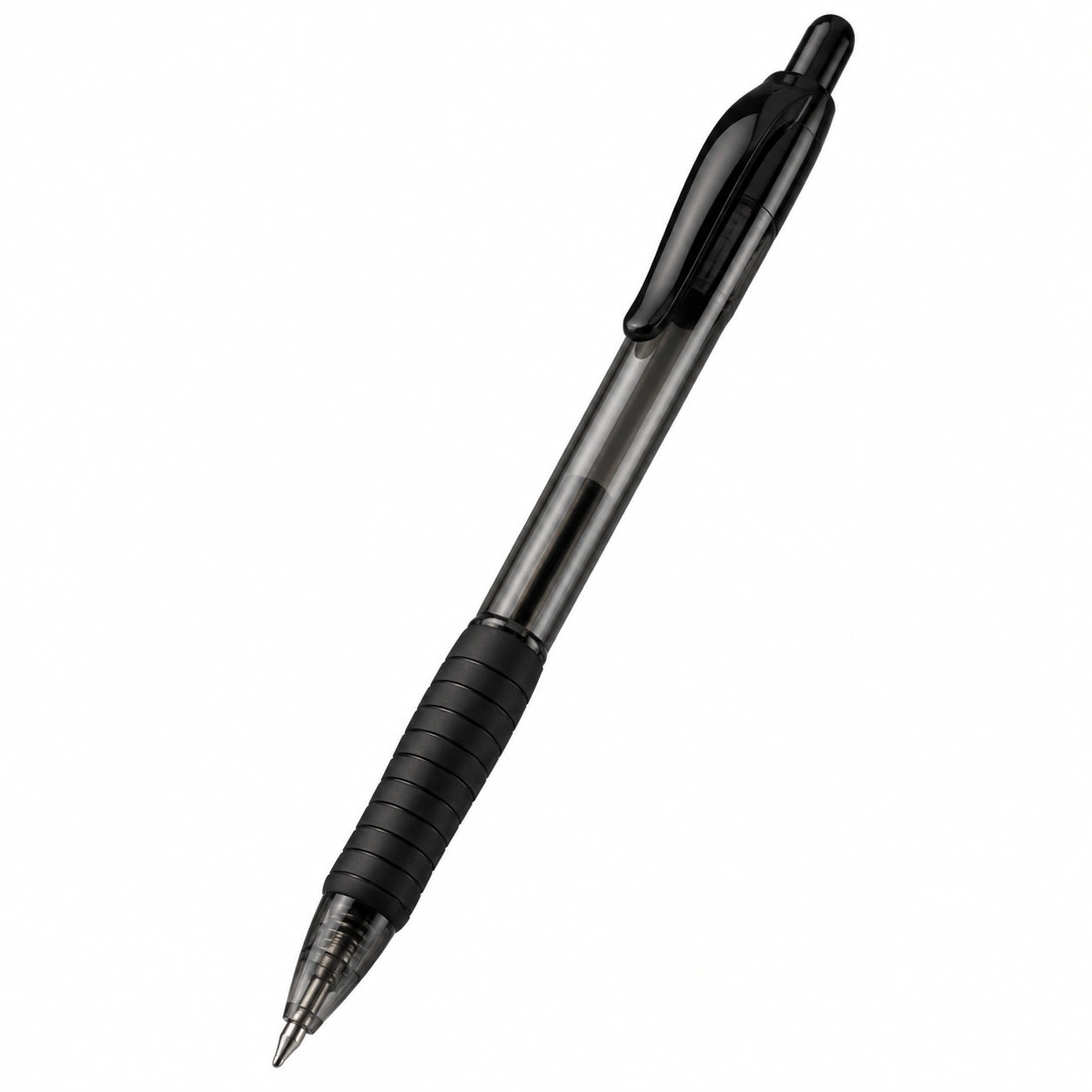Bolígrafo retráctil negro con punta fina de 0.7 mm
