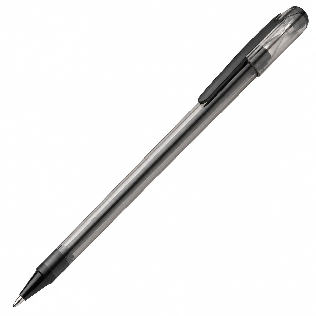 Bolígrafo de Tinta Negra con Cuerpo Transparente y Punta de 0.7 mm