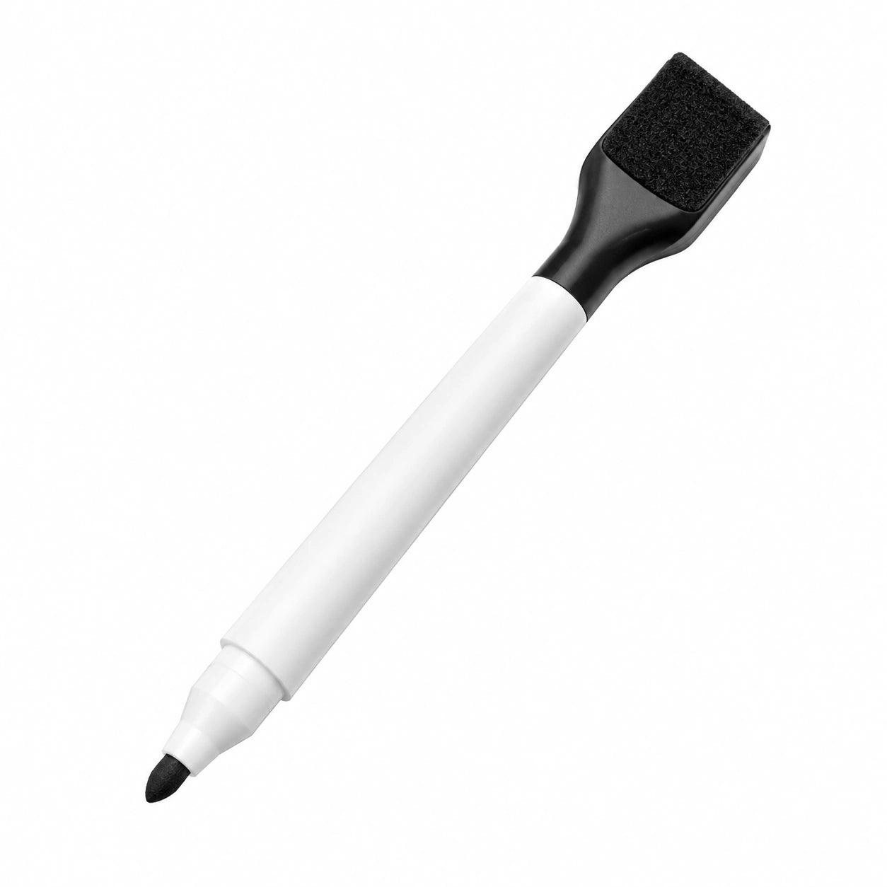 Marcador de Pizarra Blanca con Borrador Integrado, Negro/Blanco