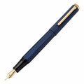 Pluma Estilográfica Azul con Detalles Dorados