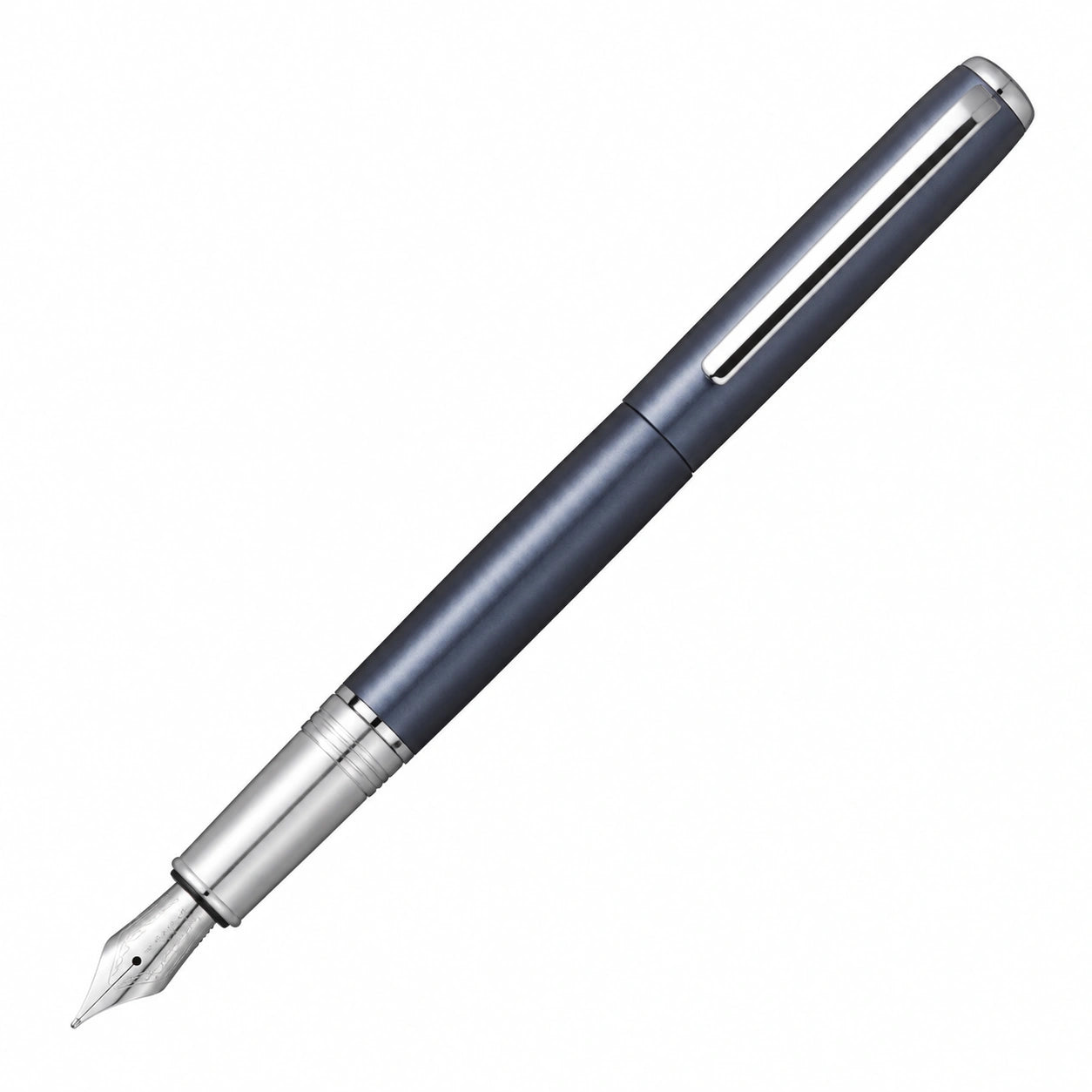 Pluma Estilográfica Azul y Plata con Punta Fina