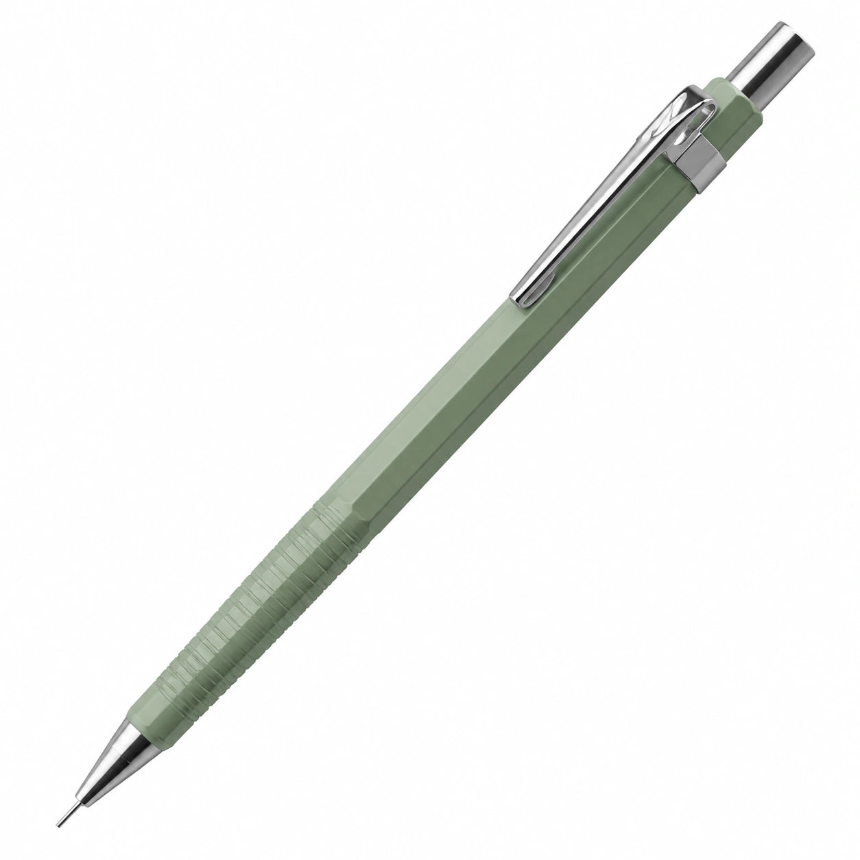 Portaminas automático 0.5mm verde oliva ergonómico