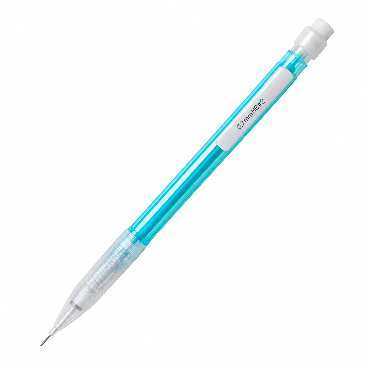 Portaminas Automático 0.7mm con Borrador Azul Transparente